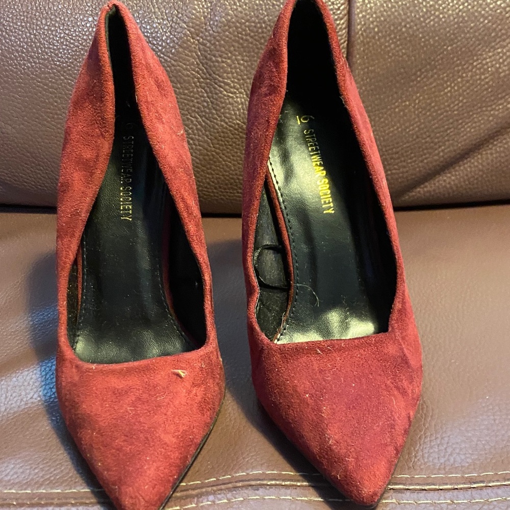 Streetwear Society Red Suede Heels